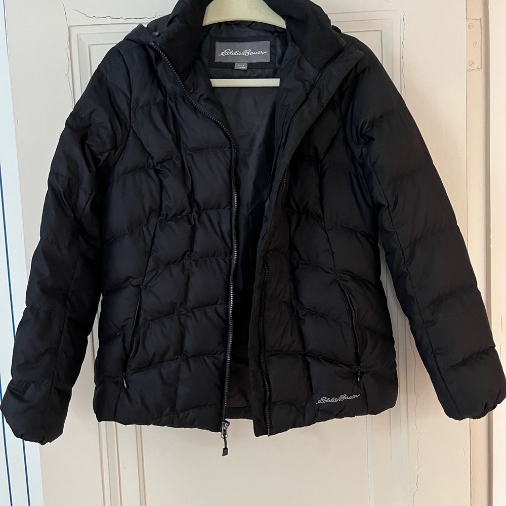 NWOT Eddie Bauer Down Black Puffer Coat with Hood